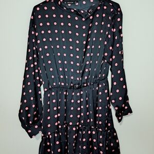 Polka Dot Black and Pink Dress